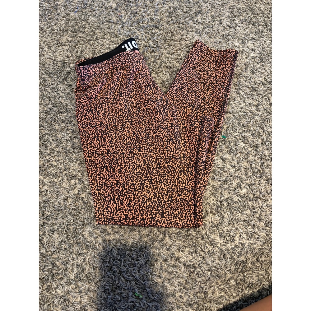Nike Just Do It Women Animal Print Leggings Orange Black 615053-870 Large